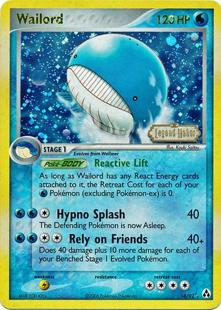 Wailord  - Reverse Holofoil Legend Maker - Holo Rare