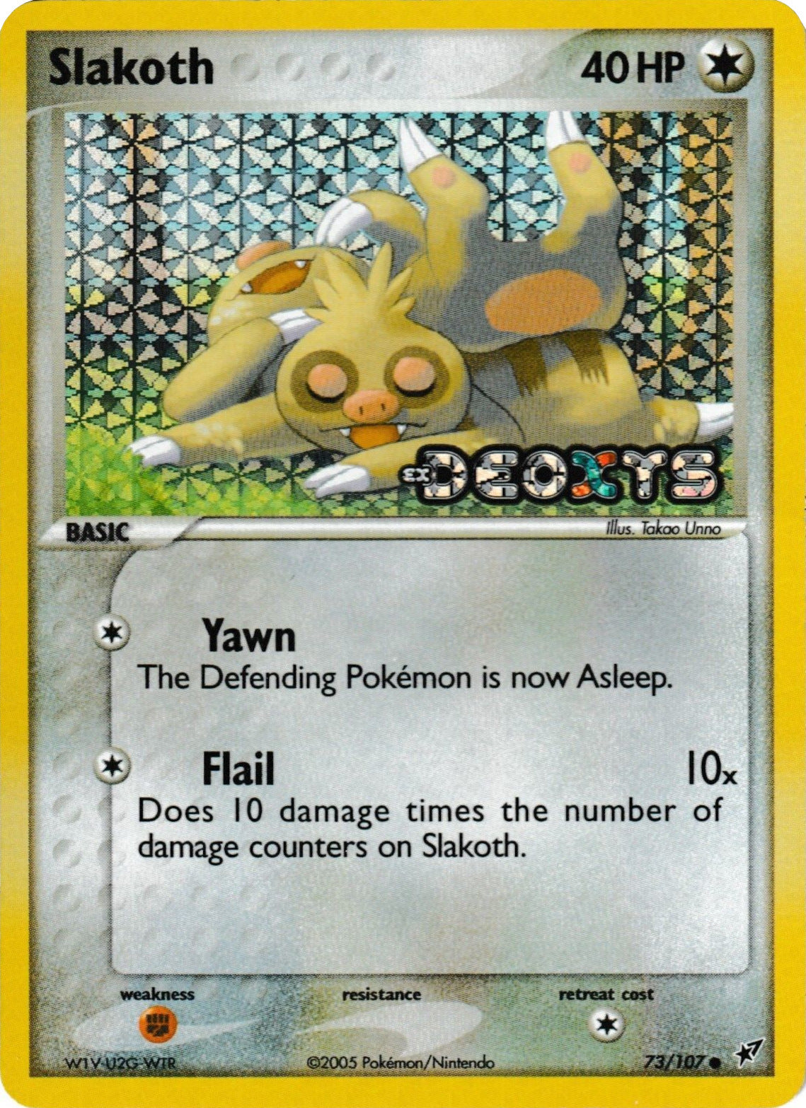 Slakoth 073  - Reverse Holofoil Deoxys - Common