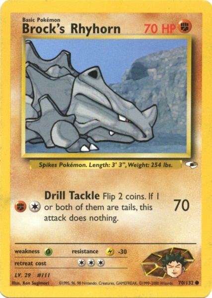 Brock's Rhyhorn (70) 070  - Unlimited Gym Heroes - Common