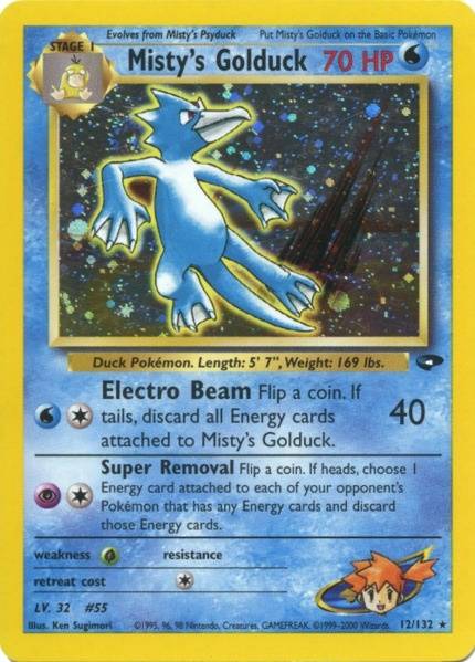 Misty's Golduck 012  Gym Challenge - Holo Rare