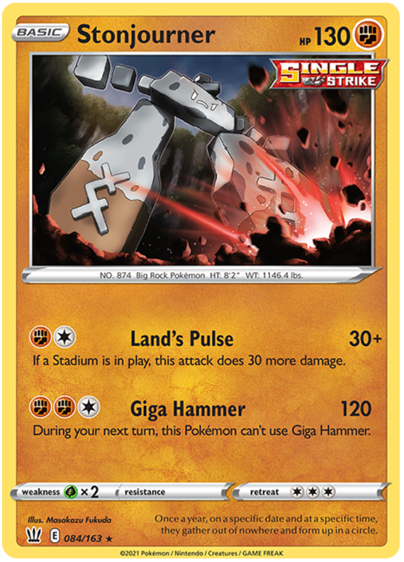 Stonjourner 084/163  SWSH05 Battle Styles - Rare