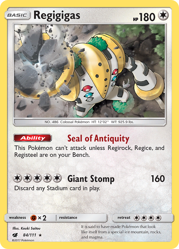 Regigigas 084  - Holofoil SM  Crimson Invasion - Holo Rare