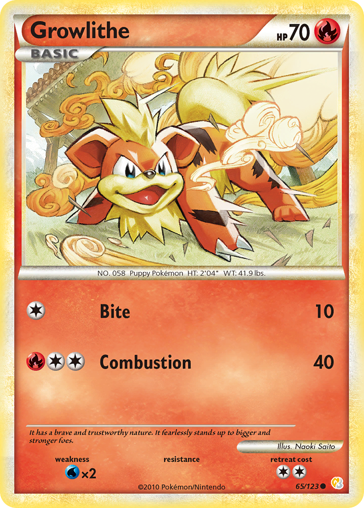 Growlithe 065  HeartGold SoulSilver - Common
