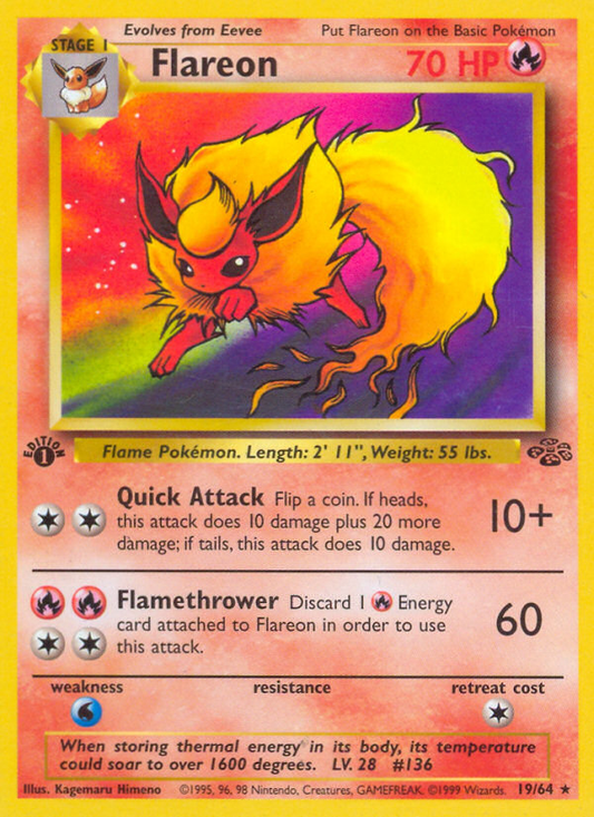Flareon (19) 019/64  - 1st Edition Jungle - Rare