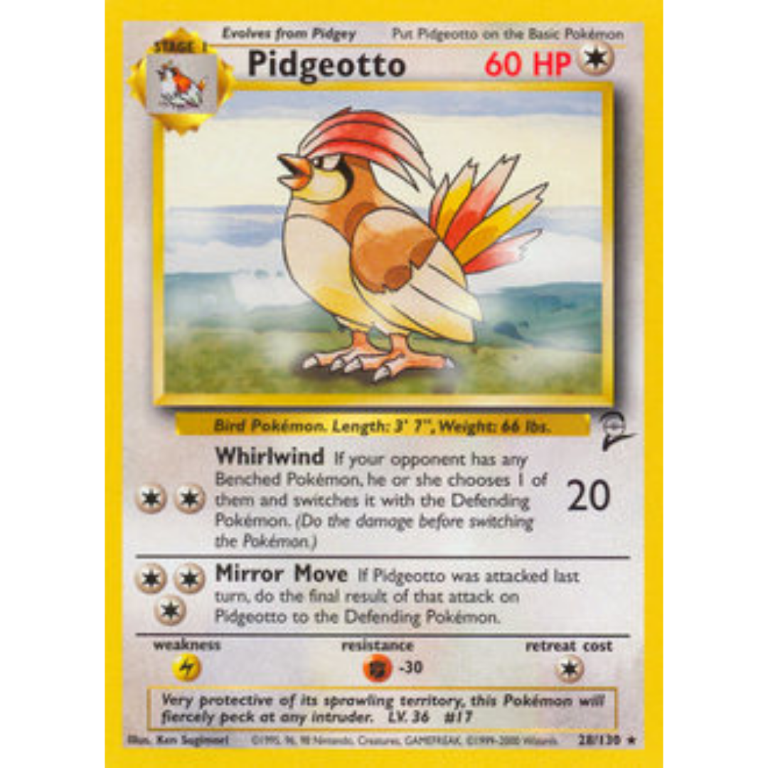 Pidgeotto 028  Base Set 2 - Rare