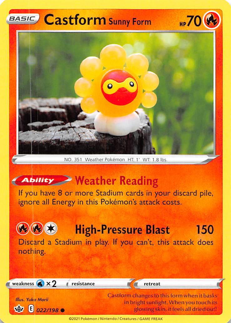Castform Sunny Form 022  SWSH06 Chilling Reign - Common