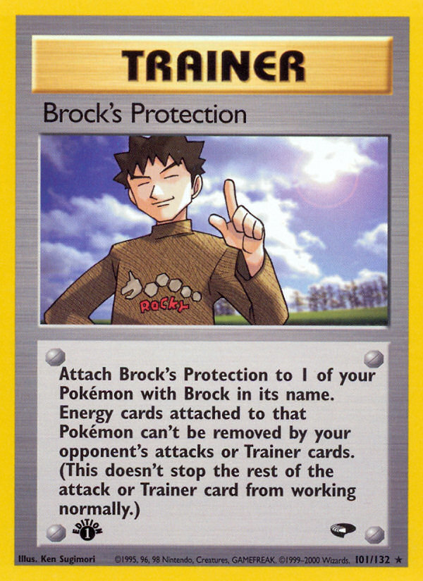 Brock's Protection 101  - 1st Edition Gym Challenge - Rare