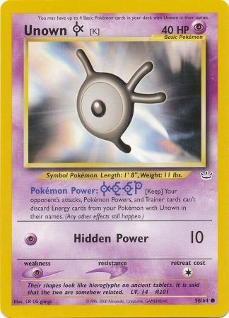Unown [K] 058  - Unlimited Neo Revelation - Common