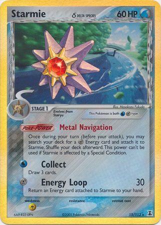Starmie 015/113  - Reverse Holofoil Delta Species - Holo Rare