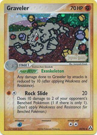 Graveler  - Reverse Holofoil Legend Maker - Uncommon