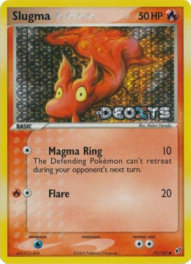 Slugma - 075/107/107  - Reverse Holofoil Deoxys - Common