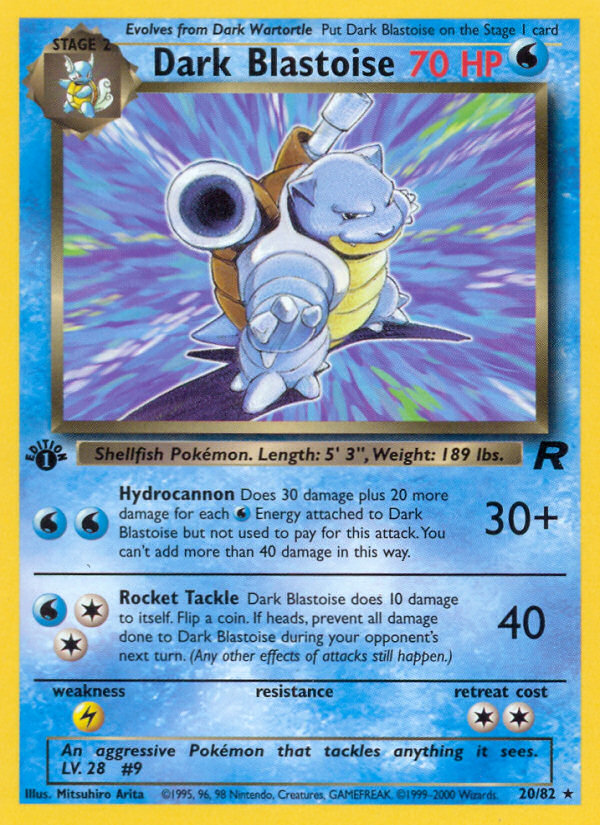 Dark Blastoise (20) 020  - 1st Edition Team Rocket - Rare