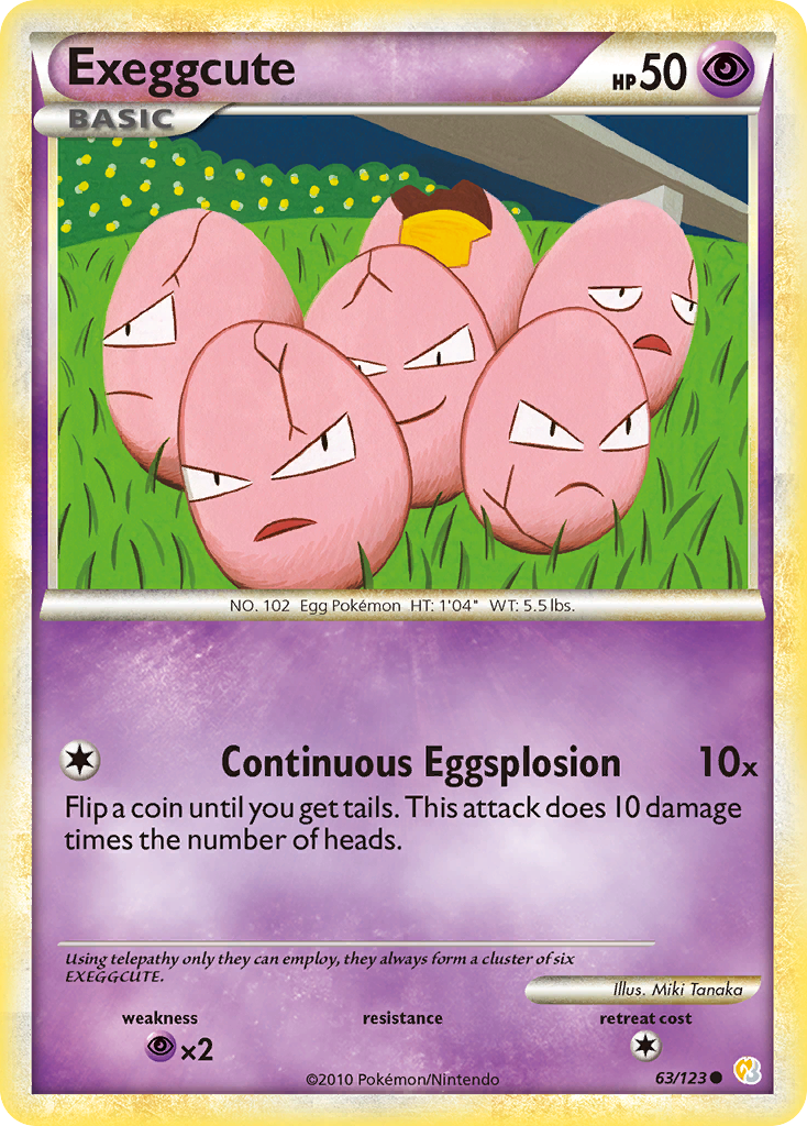 Exeggcute 063  HeartGold SoulSilver - Common