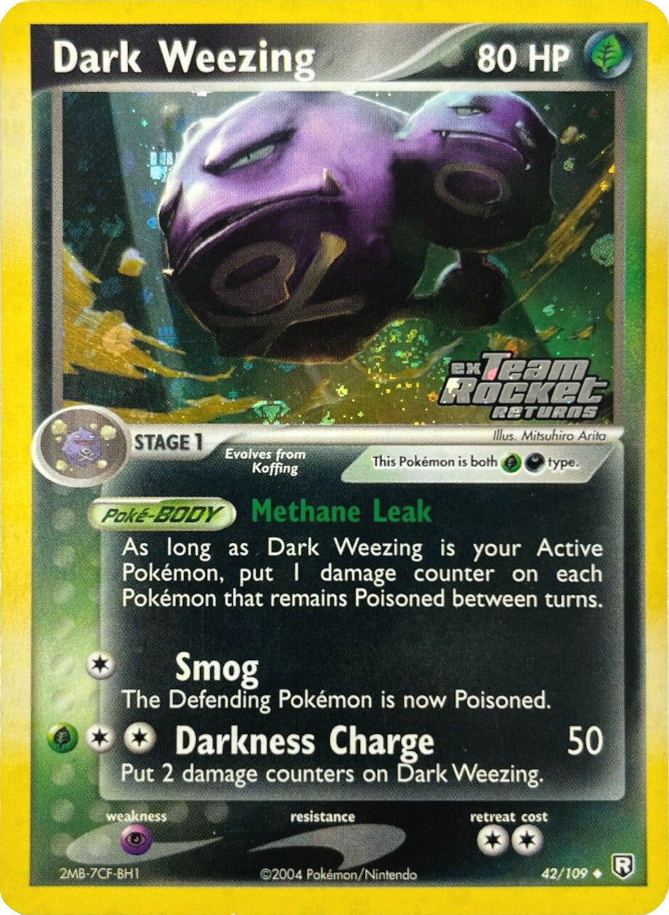Dark Weezing 042  - Reverse Holofoil Team Rocket Returns - Uncommon
