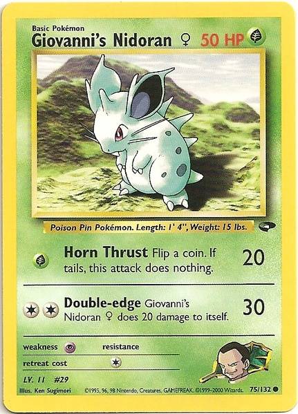 Giovanni's Nidoran F 075  - Unlimited Gym Challenge - Common