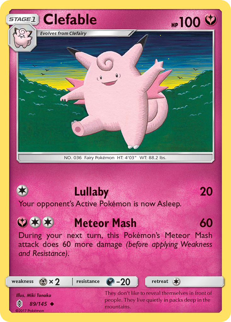 Clefable 089  SM  Guardians Rising - Uncommon