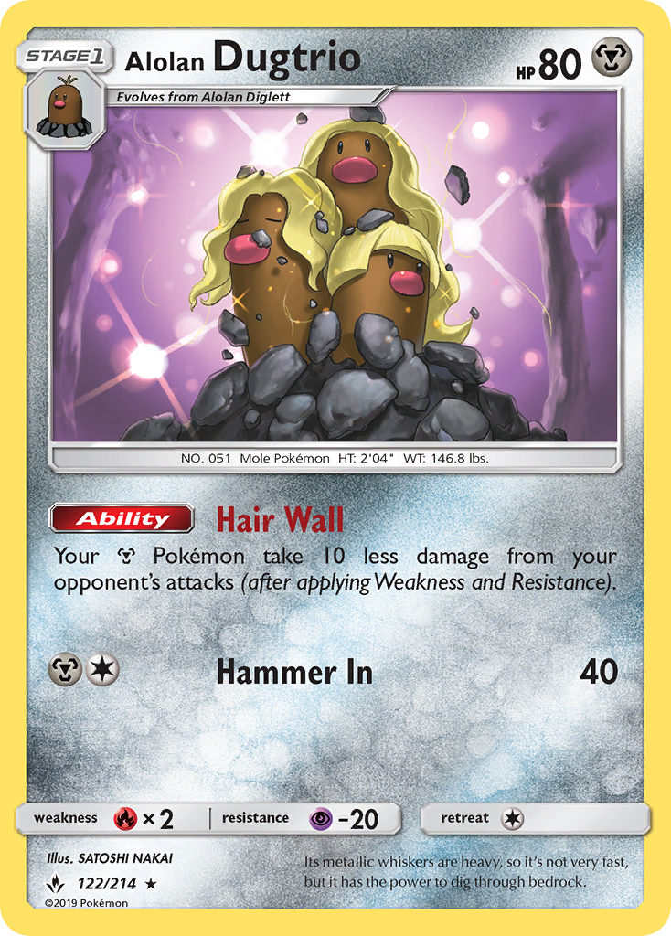 Alolan Dugtrio 122  SM  Unbroken Bonds - Rare
