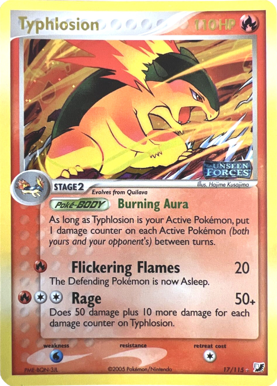 Typhlosion  - Reverse Holofoil Unseen Forces - Holo Rare