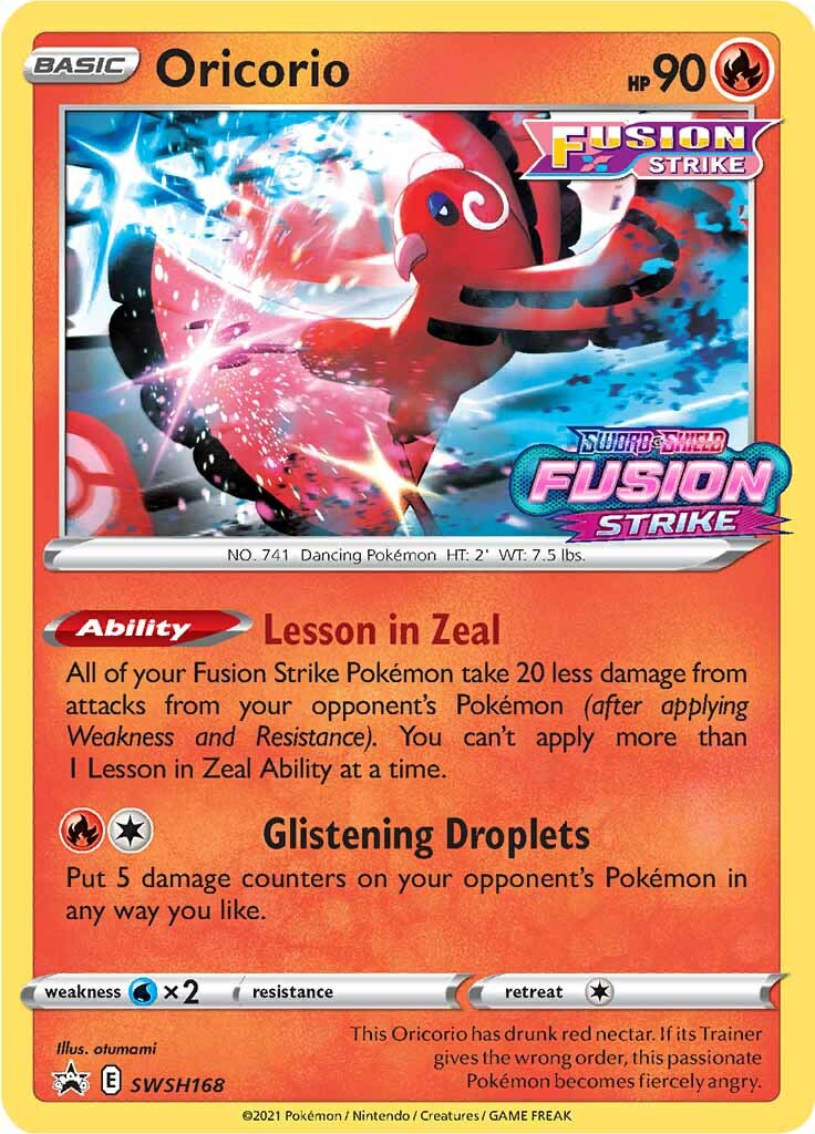 Oricorio SWSH168  - Holofoil SWSH Sword & Shield Promo Cards - Promo