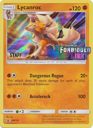 Lycanroc - SM118 (Prerelease) [Staff]  - Holofoil SM Promos - Promo