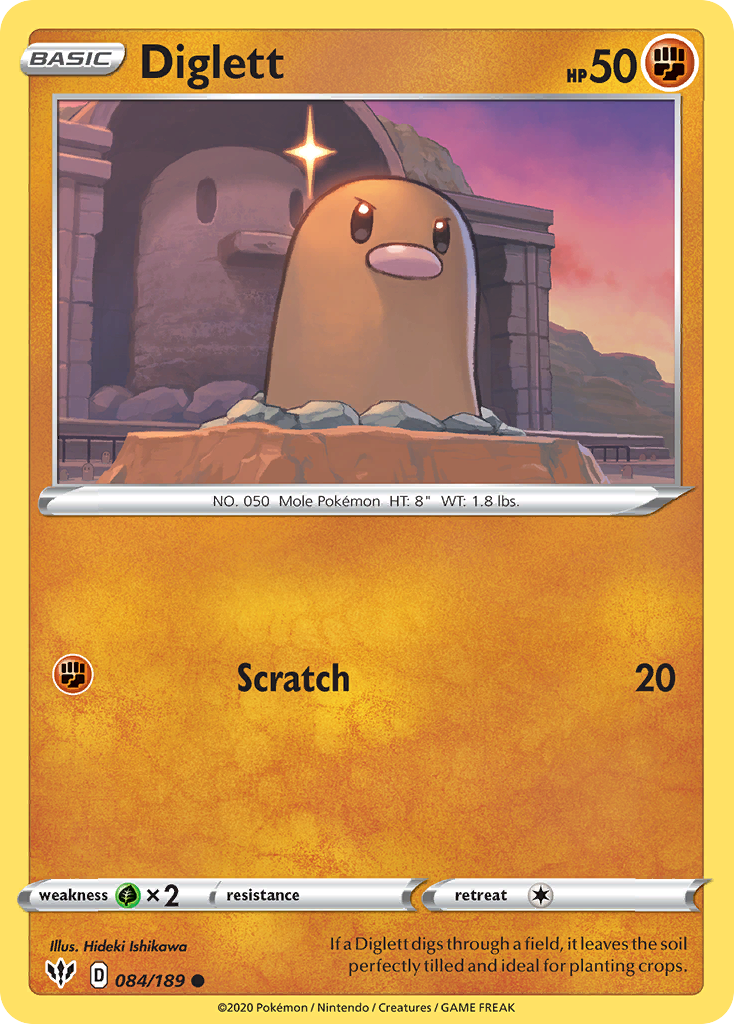 Diglett 084  SWSH03 Darkness Ablaze - Common