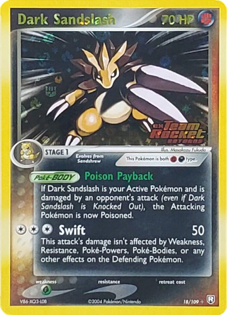 Dark Sandslash 018  - Reverse Holofoil Team Rocket Returns - Rare