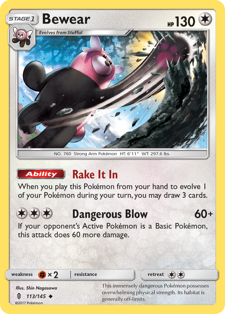 Bewear 113  SM  Guardians Rising - Uncommon