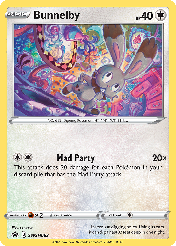 Bunnelby SWSH082  - Holofoil SWSH Sword & Shield Promo Cards - Promo