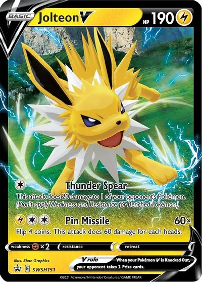 Jolteon V SWSH151  - Holofoil SWSH Sword & Shield Promo Cards - Promo