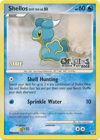 Shellos East Sea - 106/132 (Origins Game Fair 2008) [Staff]/132  Nintendo Promos - Promo