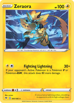 Zeraora 061  - Holofoil SWSH04 Vivid Voltage - Holo Rare