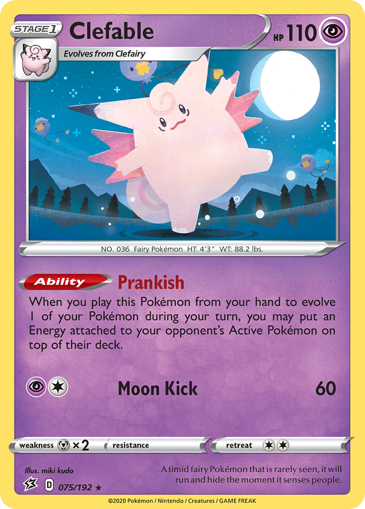 Clefable 075  - Holofoil SWSH02 Rebel Clash - Holo Rare