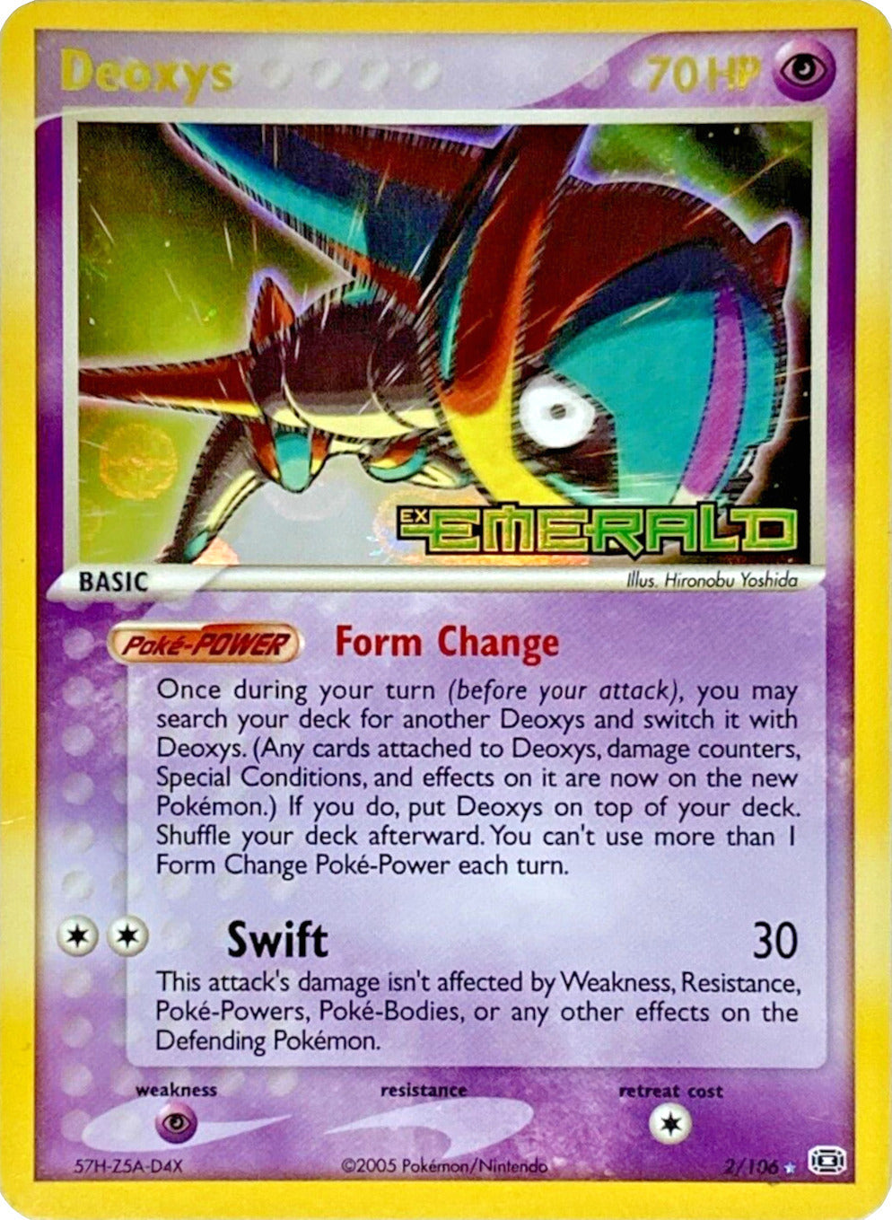 Deoxys (Speed Forme)  - Reverse Holofoil Emerald - Holo Rare