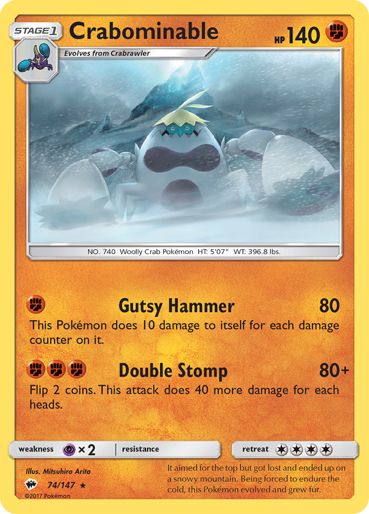 Crabominable  SM  Burning Shadows - Rare