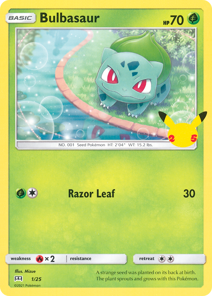 Bulbasaur 001/25  McDonalds 25th Anniversary Promos - Promo