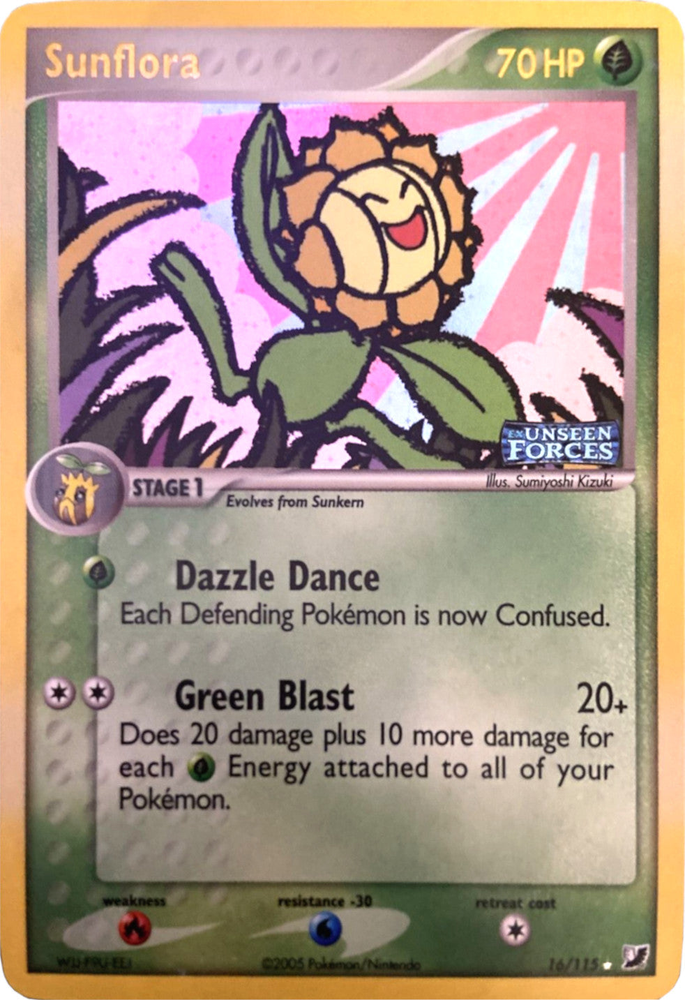 Sunflora  - Reverse Holofoil Unseen Forces - Holo Rare