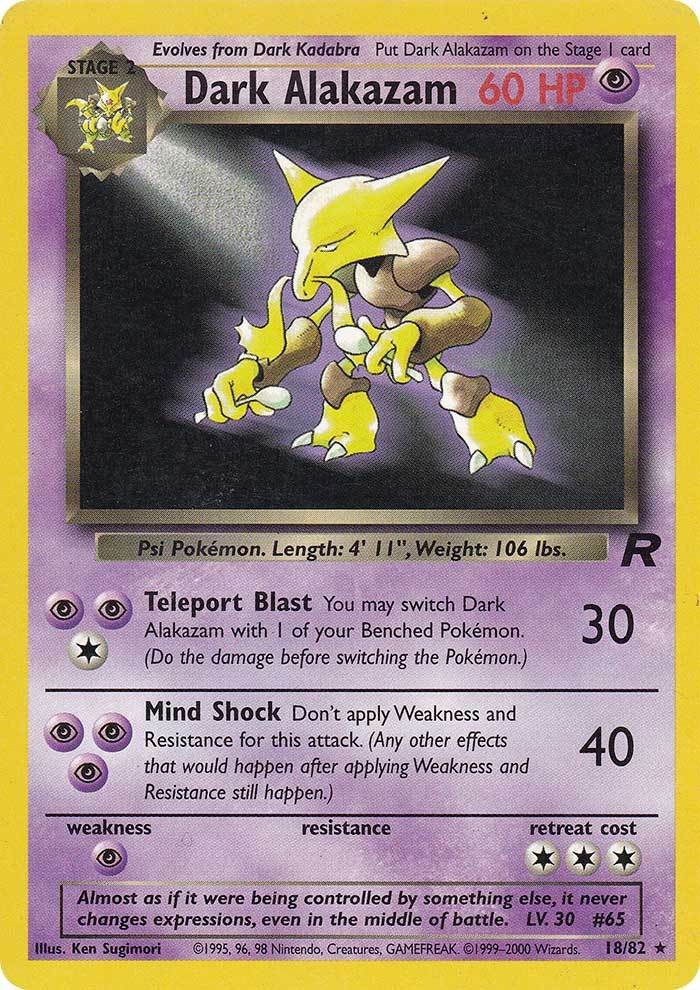 Dark Alakazam (18) 018  - Unlimited Team Rocket - Rare