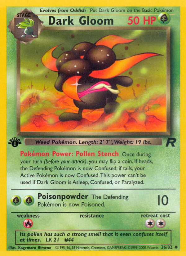 Dark Gloom 036  - 1st Edition Team Rocket - Uncommon