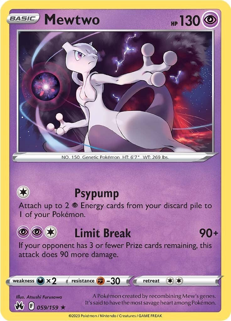 Mewtwo 059  - Holofoil SWSH Crown Zenith - Holo Rare