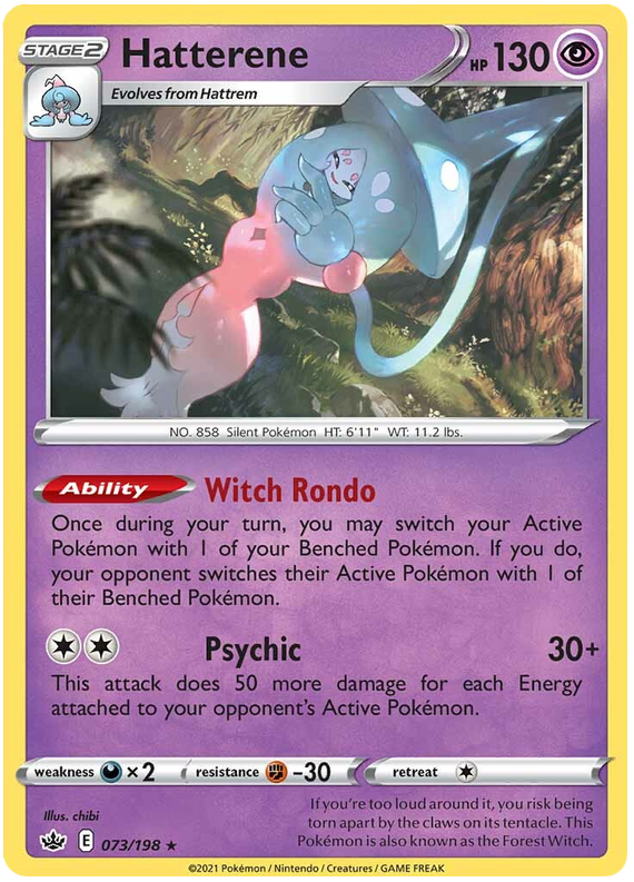 Hatterene 073  - Holofoil SWSH06 Chilling Reign - Holo Rare