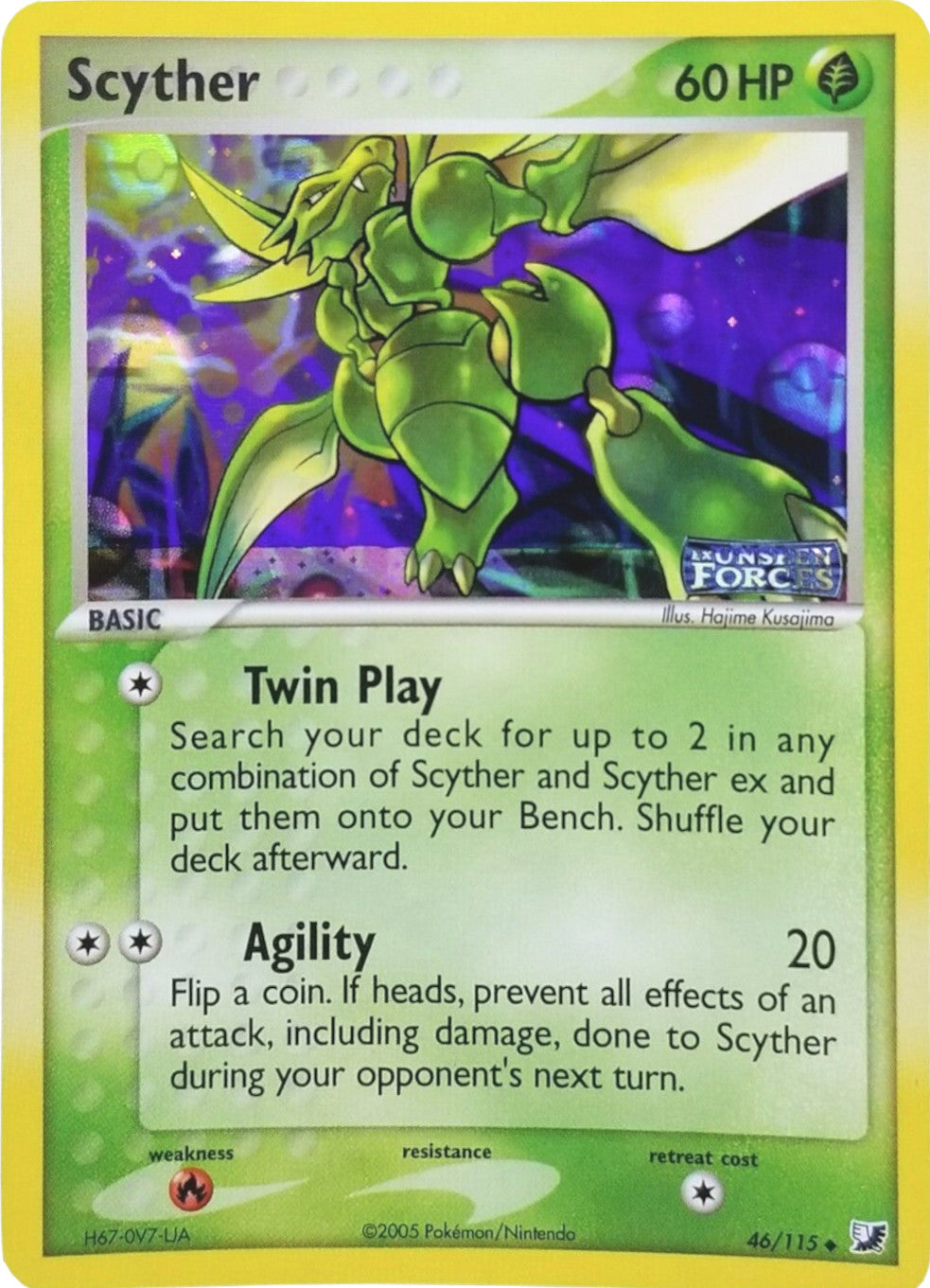 Scyther  - Reverse Holofoil Unseen Forces - Uncommon