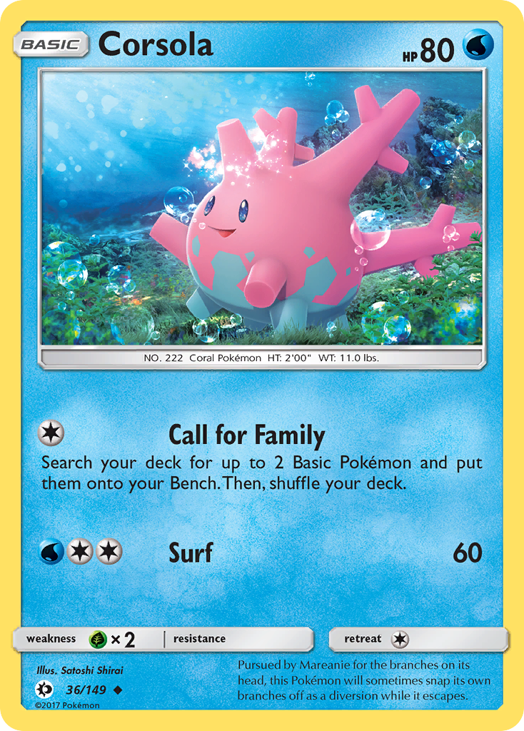 Corsola 036  SM Base Set - Uncommon