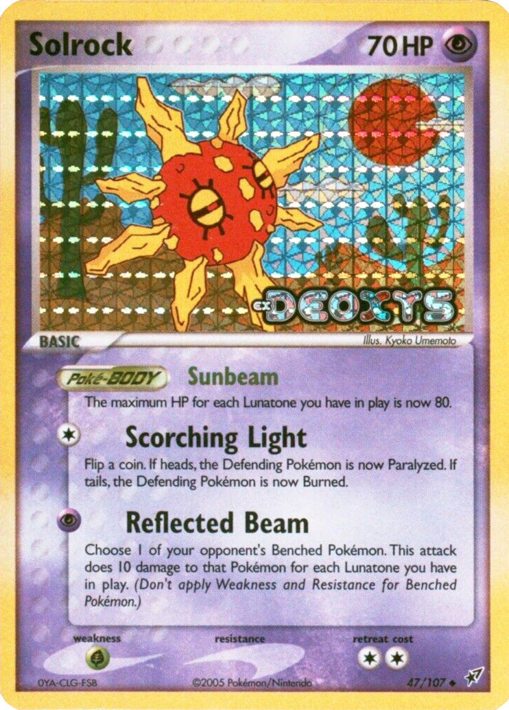 Solrock  - Reverse Holofoil Deoxys - Uncommon