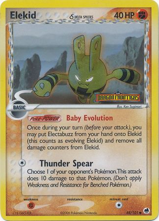 Elekid (Delta Species) 048  - Reverse Holofoil Dragon Frontiers - Common