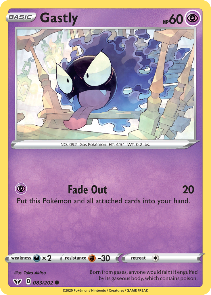 Gastly 083  SWSH01 Sword & Shield Base Set - Common