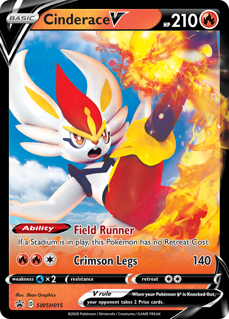 Cinderace V - SWSH015  - Holofoil Jumbo Cards - Promo