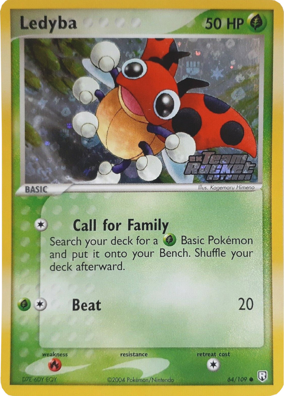 Ledyba 064  - Reverse Holofoil Team Rocket Returns - Common