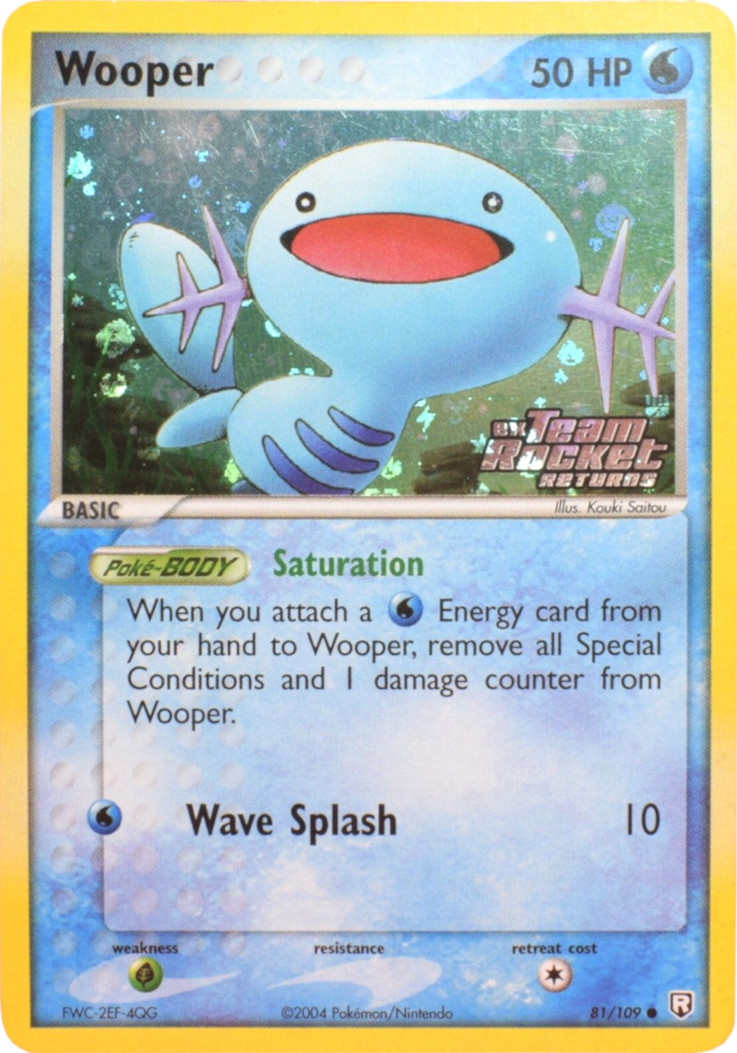 Wooper 081  - Reverse Holofoil Team Rocket Returns - Common