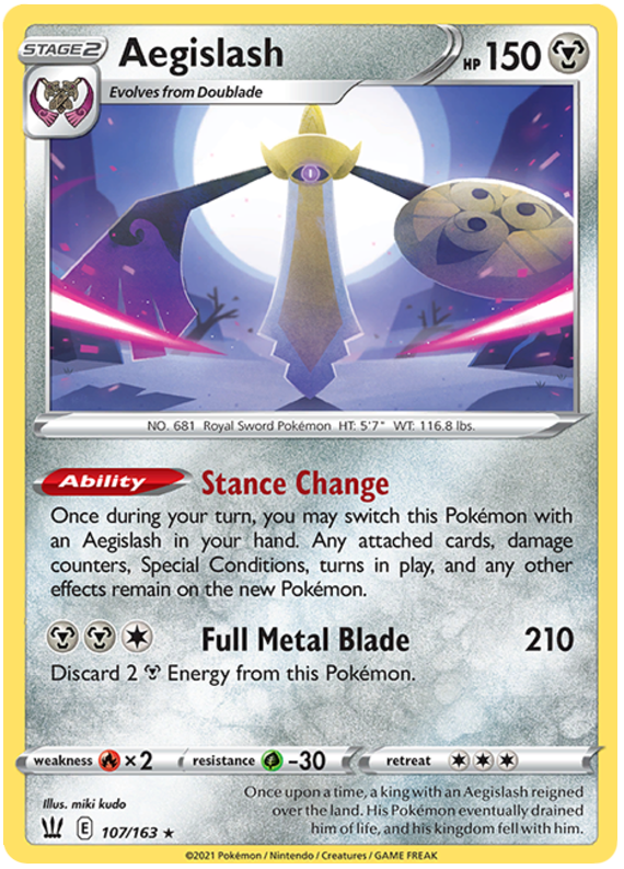 Aegislash (107) 107  - Holofoil SWSH05 Battle Styles - Holo Rare