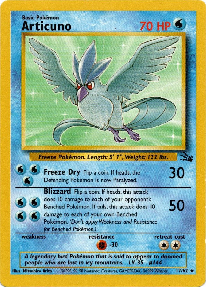 Articuno (17) 017  - Unlimited Fossil - Rare
